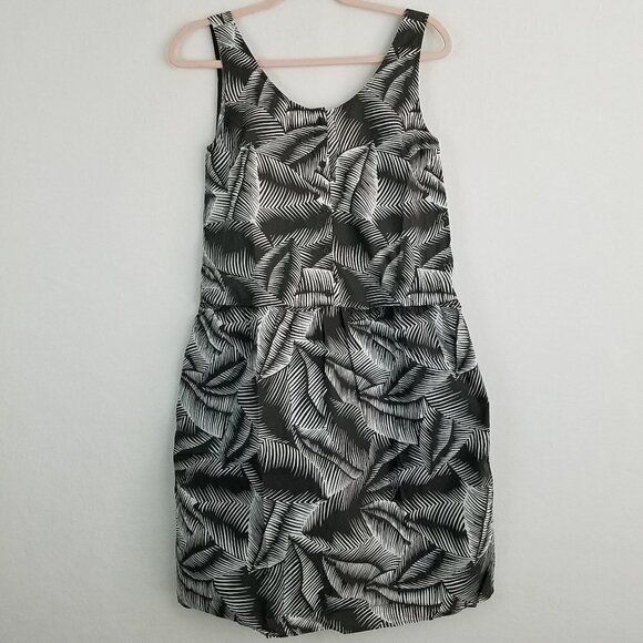 GAP Button Front Gray White Palm Print Sleeveless Tank Dress XS - Picture 4 of 12